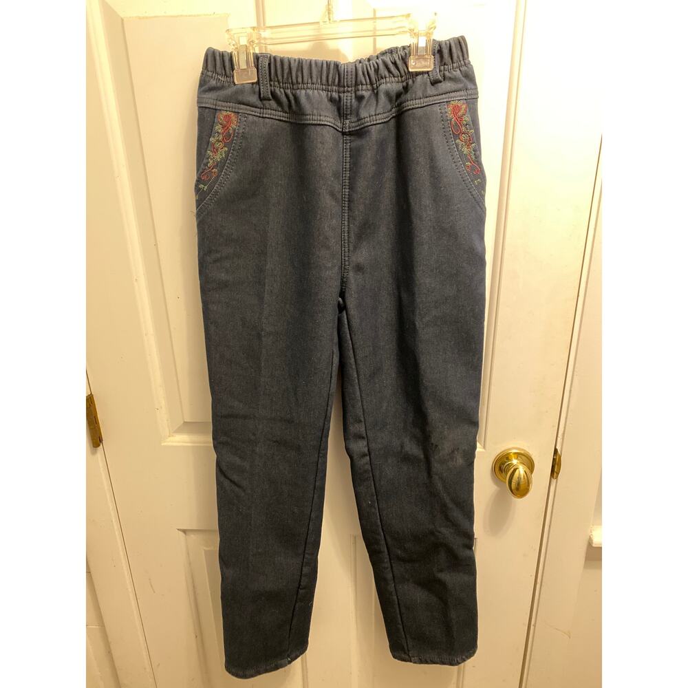 Brand New Colorful Bird Women's Size Small Blue fleece lined Pull On Ankle pants